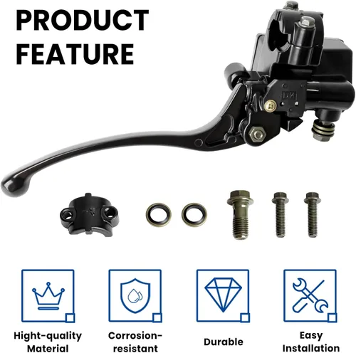 Miniatura 2 de Kit de cilindro maestro de freno de 7/8 pulgadas Manillar Palanca de freno delantera derecha compatible con Honda TRX TRX250 TRX300 350 400 450