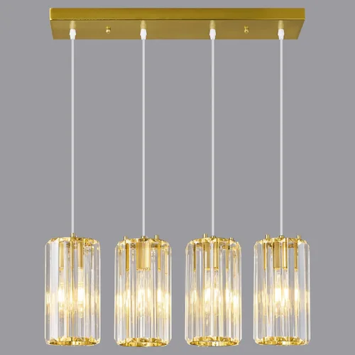 Miniatura 19 de Iluminación colgante dorada moderna mini candelabros de cristal, lámpara colgante ajustable para cocina, isla, comedor, pasillo, dormitorio