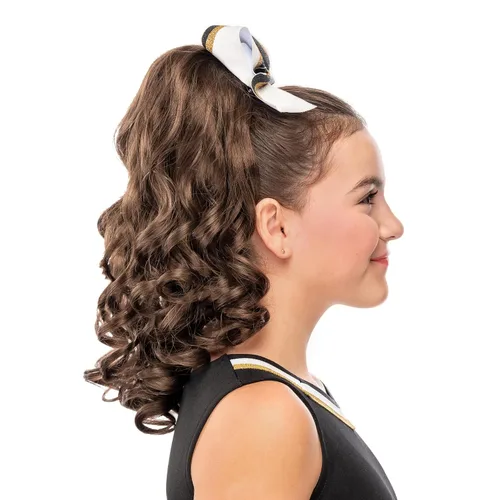 Miniatura 5 de Girly Curls Pieza de cabello rizada de animadora de 16" para animación y baile (Fresa)