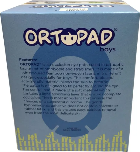 Miniatura 3 de Ortopad® Parches de bambú para niños, 50/bx, paquete de llamas de carreras, tamaño regular 4+ años