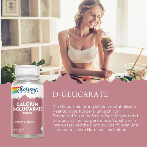 Miniatura 2 de Solaray D-glucarato de calcio, cápsula (Btl-plástico) 400mg 60ct