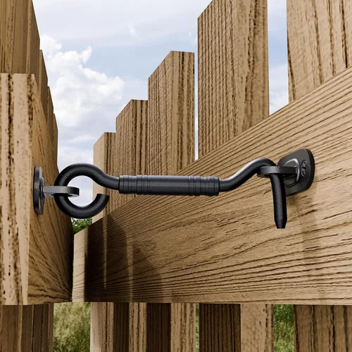 Miniatura 5 de Pestillo de puerta de 4 pulgadas, herrajes para cerradura de puerta, gancho de acero inoxidable de 4 pulgadas y pestillo de puerta de ojal, cierre