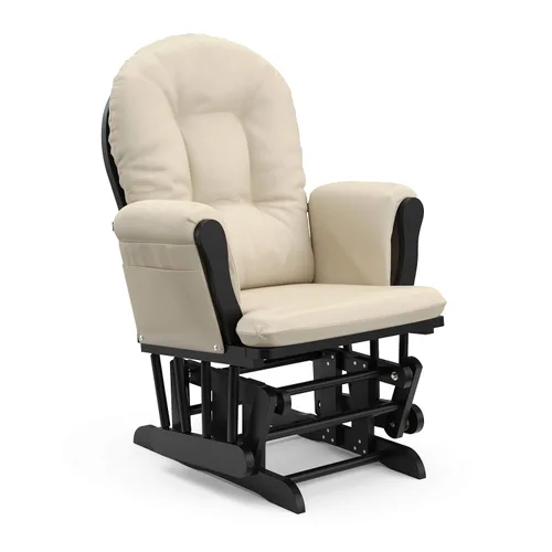 Miniatura 14 de Storkcraft Deslizador de Aro Premium y Otomana (Negro con Beige) — Certificado GREENGUARD Gold, Artesanía de Madera Sólida, Prácticos Bolsillos