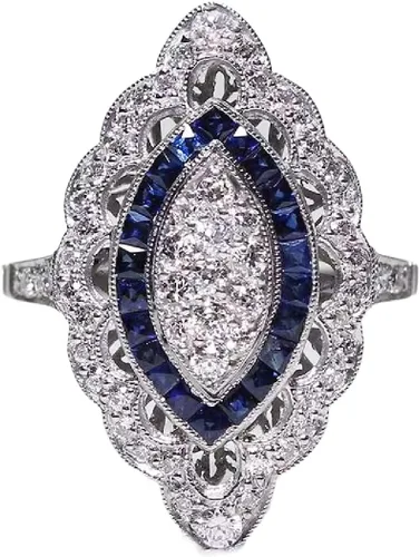 Miniatura 5 de Anillo de plata de ley 925 brillante con diamantes de zafiro, corte lágrima, circonita cúbica, anillos de compromiso de eternidad, anillo de boda