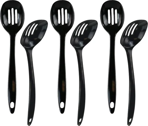 Miniatura 8 de Reston Lloyd Cuchara ranurada de melamina utensilio de cocina de alta calidad con mango ergonómico resistente al calor, plástico duradero sin BPA