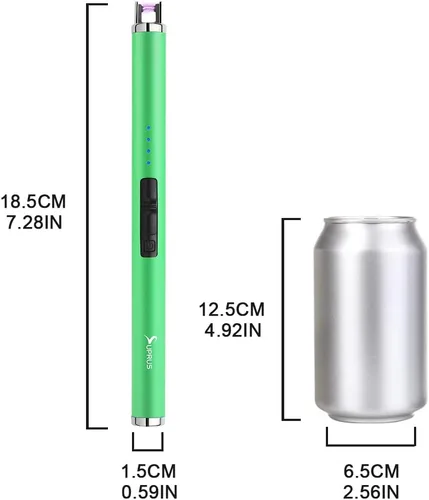 Miniatura 7 de SUPRUS Encendedor fluorescente que brilla en la oscuridad, encendedor USB, recargable, resistente al viento, tamaño de bolsillo para velas, cocinas