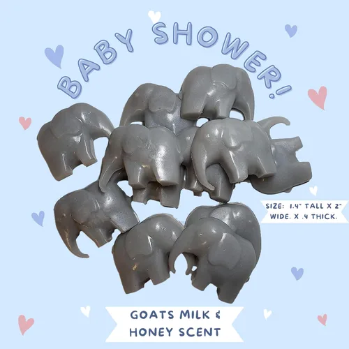 Miniatura 2 de Amy's Bubbling Boutique Jabones de elefante para baby shower, fiesta de primer cumpleaños, cabras, leche y miel, paquete de 20 unidades (gris)