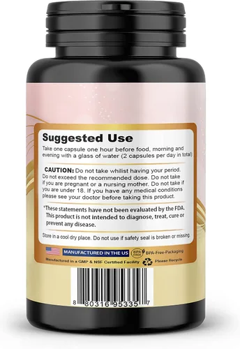 Miniatura 3 de Pueraria Mirifica Capsules, sin rellenos, 1000 mg diarios, suplemento de extracto de raíz orgánico, 60 cápsulas vegetales para hombres, mujeres
