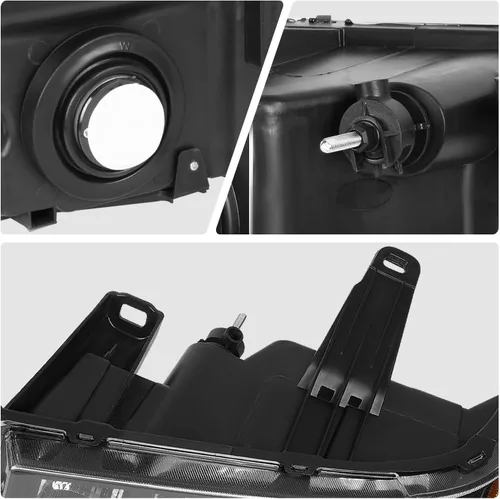 Miniatura 6 de DNA MOTORING Par de faros estilo OE Compatible con GMC Sierra 1500 07-13/Sierra 2500 HD 3500 HD 07-14, Negro/Ámbar, HL-OH-SIE07-BK-AM