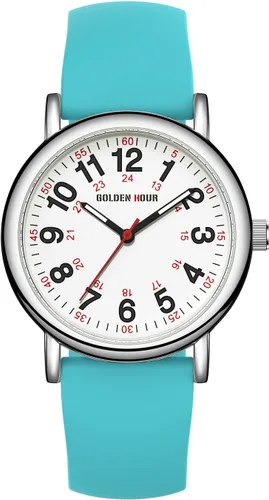 Miniatura 2 de GOLDEN HOUR Reloj de enfermera impermeable para profesionales médicos, estudiantes, mujeres y hombres, esfera luminosa de fácil lectura, 24 horas
