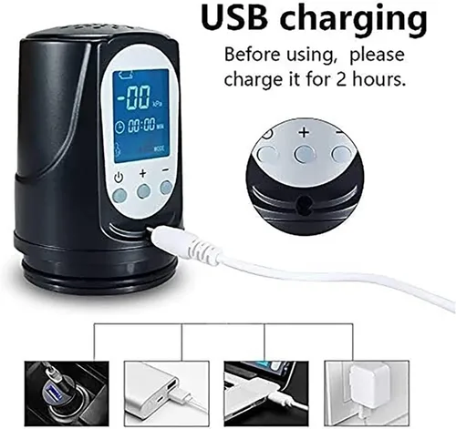 Miniatura 9 de Bomba de crecimiento para masturbador masculino con succión LCD, bomba de pene para hombres, bomba de pene automática al vacío, recargable, más