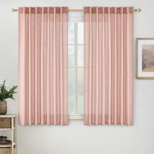 Miniatura 109 de MIULEE Cortinas de lino blanco de 108 pulgadas de largo para dormitorio, sala de estar, cortinas de ventana con textura de lino suave y grueso, Lino