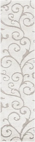 Miniatura 52 de SAFAVIEH - Alfombra de la colección Florida Shag - 10 pies redonda, color crema y beige, diseño de pergamino, no suelta pelusa y fácil de limpiar
