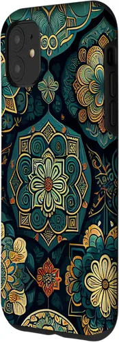 Miniatura 2 de iPhone 11 - Funda bohemia vintage marroquí con patrón retro floral bohemio