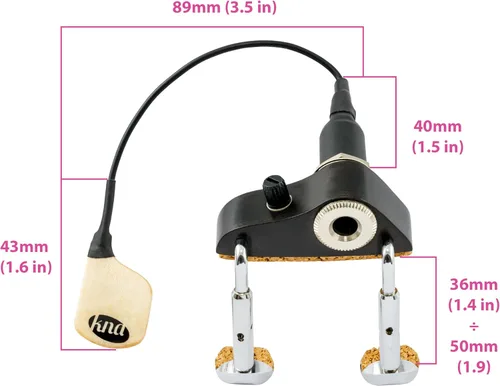 Miniatura 9 de KNA Pastilla de mandolina piezoeléctrica portátil MP-2, sonido natural, ligero, control de volumen integrado, fácil instalación, pasiva, no requiere