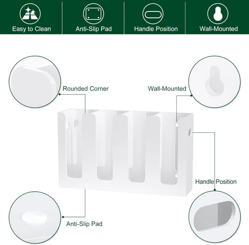 Miniatura 3 de Dispensador de Vasos de Café Desechables con Asas, Montaje en Encimera o Pared, Soporte para Vasos de Bebidas Calientes/Frías y Tapas - Organizador