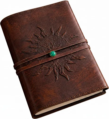 Diario de Cuero Rellenable Papel Rayado SOL Árbol de la Vida Diario de Cuero Hecho a Mano Cuaderno Diario/Encuadernado Bloc Diario para Hombres y