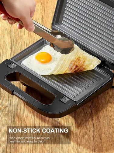 Miniatura 3 de Reemix Máquina 3 en 1 para Waffles, Parrilla y Sándwiches, Prensa Panini y Plancha para Waffles con Placas Antiadherentes Removibles, Perfecta