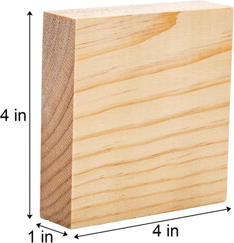 Miniatura 2 de YOUEON Paquete de 12 bloques de madera sin terminar para arte y manualidades, tablero de madera MDF de 4 x 4 x 1 pulgada, bloques cuadrados