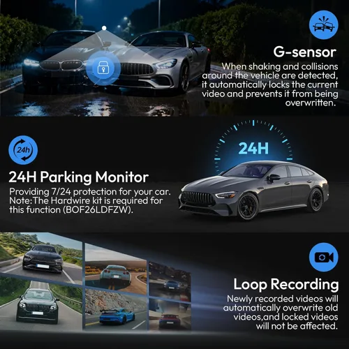 Miniatura 5 de Cámara de tablero 4K para Cadillac Escalade 2021-2026, Escalade ESV 2021-2026, Base Sport Premium LuxuryOEM-Look, video UHD 2160P, WiFi y aplicación