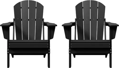 Miniatura 18 de HDPE Laguna Silla Adirondack plegable de polietileno (juego de 2), teca