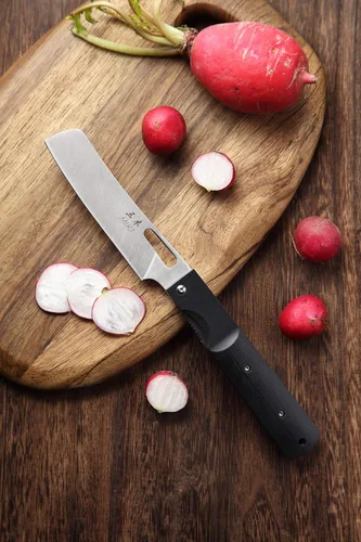 Miniatura 3 de Miki Sharp - Cuchillo de bolsillo plegable de cocina japonesa de acero inoxidable 440A para acampar al aire libre (hoja de chef)
