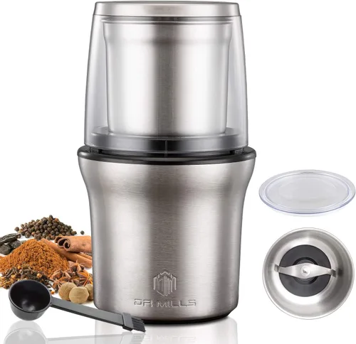 Miniatura 9 de Dr Mills DM-7412M Molinillo eléctrico de acero inoxidable para especias secas y café, 2 en 1 húmedo y seco, tazas extraíbles, apto para lavavajillas