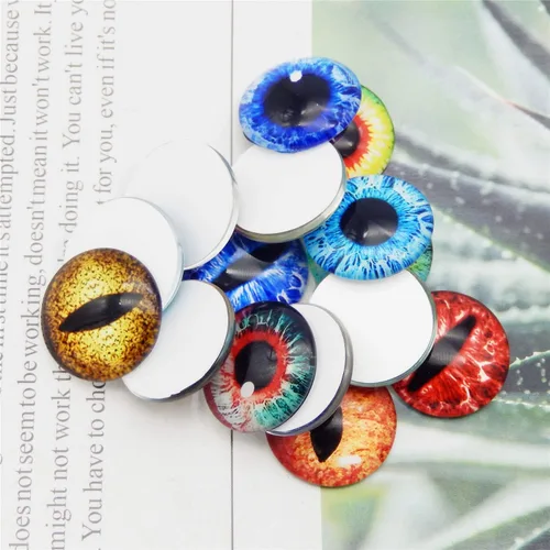 Miniatura 5 de Julie Wang 100 cabujones de cristal de ojo de dragón de 0.236 pulgadas, para escultura de artista, manualidades de fantasía, fabricación de joyas