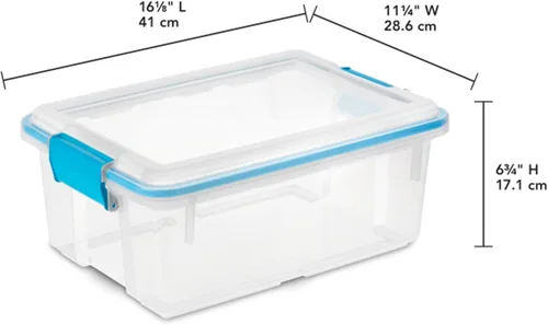Miniatura 3 de Sterilite Paquete de 24 cajas de juntas, contenedores de almacenamiento resistentes a la intemperie con tapas de cierre, 12 cuartos de galón
