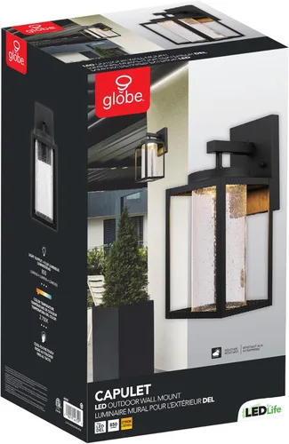 Miniatura 13 de Aplique de pared Globe Electric 44227 para exterior, aplique de pared exterior con LED integrado de 8,5 W, 44359