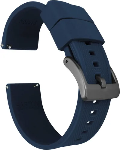 Barton - Correas élite de silicona para reloj, de liberación rápida, elige el color de la correa y de la hebilla (acero inoxidable, PVD negro o gris