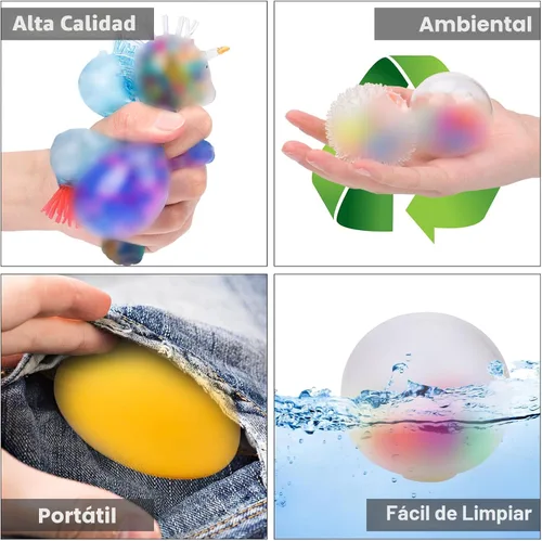 Miniatura 5 de Paquete de 20 bolas antiestrés, bolas esponjosas, bolas para apretar para adultos, bolas de alivio del estrés, rellenos de caja de premios