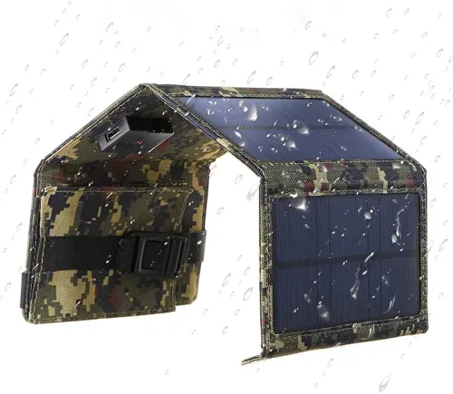 Miniatura 2 de Panel solar de carga de 10 W 5 V, bolsa plegable solar, panel de carga portátil al aire libre para teléfono móvil o mini ventilador, con un cable