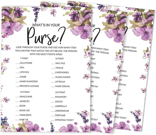 Miniatura 14 de Paquete de 50 tarjetas florales de Whats On Your Phone Bridal Shower Juego de despedida de soltera