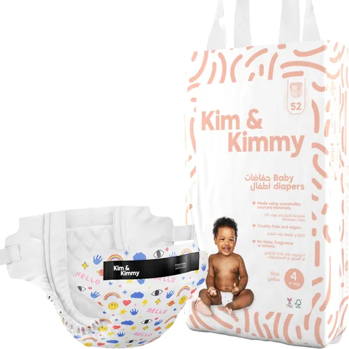 Miniatura 9 de Kim & Kimmy Pañales ecológicos, recién nacidos, hasta 11 libras, 32 pañales – Protección contra fugas de 12 horas, sin erupciones, hipoalergénicos