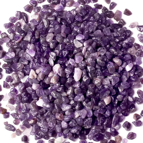 1 libra de amatista, grava de acuario, piedras naturales, chips de cristal de curación, piedras preciosas a granel, piedras trituradas y aplastadas