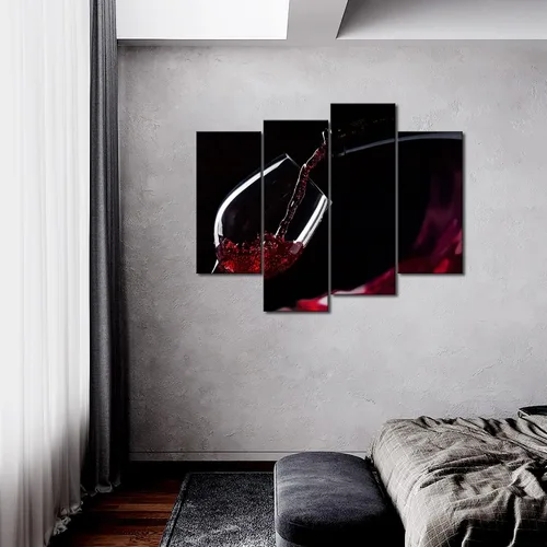 Miniatura 2 de First Wall Art - Pintura de cuadros de vino tinto en el vaso, fotos de pinturas de comidas en loca para regalo de decoración para el hogar