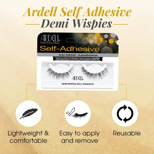 Miniatura 2 de Ardell Demi Wispies - Pestañas postizas autoadhesivas, reutilizables, ligeras, de aspecto natural, no necesita pegamento, paquete de 4