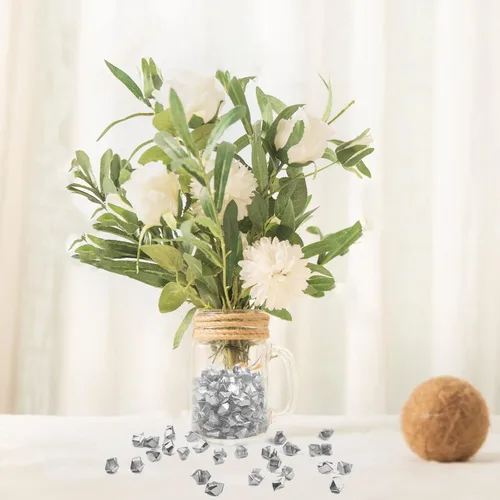 Miniatura 6 de Cubos de hielo triturados falsos, para rellenar jarrones, 11 * 14 mm, 650 piezas, cubos de hielo falsos reutilizables, cubos de cristal acrílico