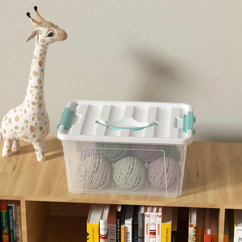 Miniatura 5 de Cajas de almacenamiento transparentes de 14 cuartos de galón con asas, contenedores de plástico con tapas, 6 paquetes