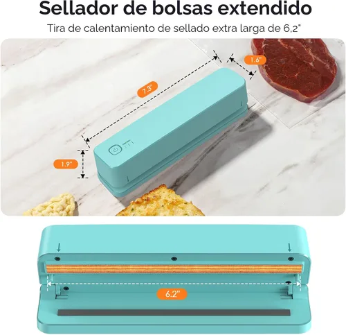 Miniatura 2 de FEPPO Sellador de bolsas, mini sellador de bolsas recargable de 3000 mAh con tira de calefacción de 6.2 pulgadas, sellado térmico portátil de 3