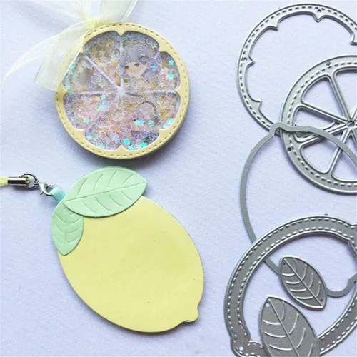 Miniatura 4 de Troqueles de anidación de metal para primavera y verano, plantillas de grabado en relieve de limón y naranja, troqueles de corte para hacer