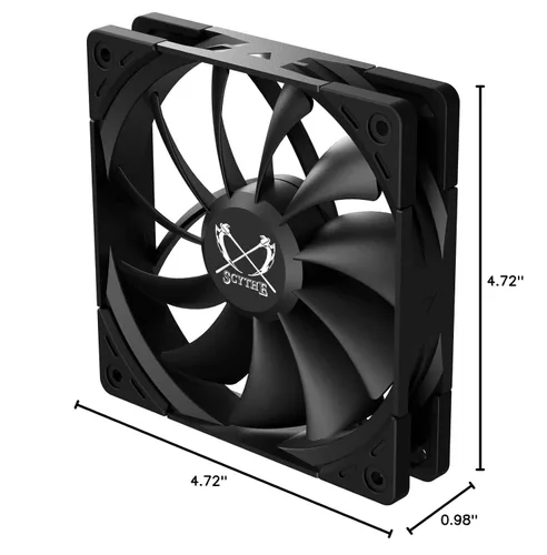 Miniatura 8 de Scythe Kaze Flex II 120 PWN - 1200 RPM, 1200 RPM, 4.724 in x 0.984 in, flujo de aire optimizado y silencioso ventilador de carcasa de computadora