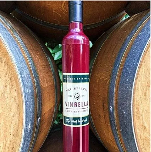 Miniatura 6 de VINRELLA Sombrilla para botella de vino, paraguas para lluvia, paraguas portátil y compacto para viajes, paraguas impermeable y resistente al