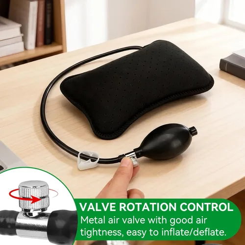Miniatura 3 de Agatige 1 almohada inflable de apoyo lumbar, transpirable, firme, lavable, portátil, soporte lumbar con sistema de aire ajustable para hombres