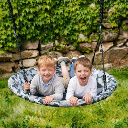 Columpio de platillo – Asiento de columpio de árbol de 40 pulgadas con tela Oxford impermeable 900D para niños y adultos | Capacidad de peso de 700