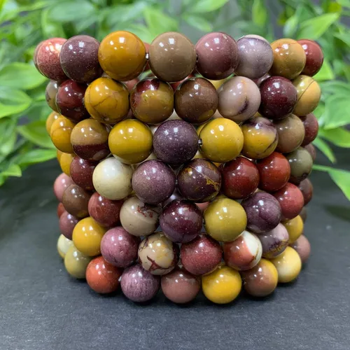 Miniatura 22 de Gem Avenue Handmade Round Bead Stretch Bracelet Unisex Natural Stone Beaded Jewelry for Men & Women, Elastic Wristband for Daily Wear