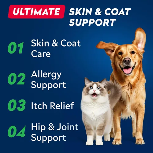 Miniatura 2 de StrellaLab Aceite de salmón salvaje de Alaska para perros, omega 3 natural para perros y gatos, alivio de picazón y alergias, apoyo de la piel