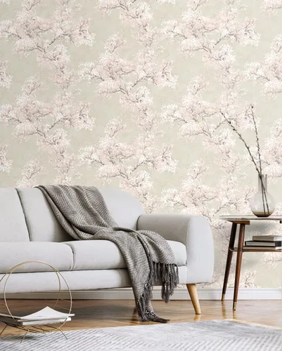 Miniatura 5 de NextWall Cherry Blossom Grove - Papel tapiz para despegar y pegar (pergamino y rosa)