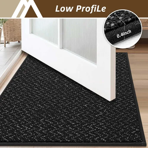 Miniatura 4 de COSY HOMEER Alfombra de entrada de 2 x 3 pies, antideslizante, lavable, resistente a las manchas, absorbente, alfombra de pasillo de perfil bajo